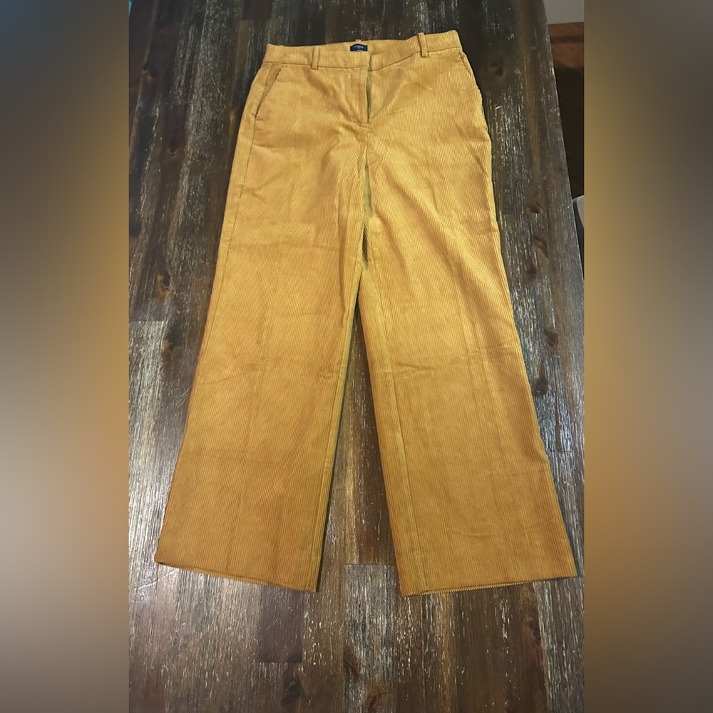 J. Crew Mustard Wide-Leg Corduroy Pants